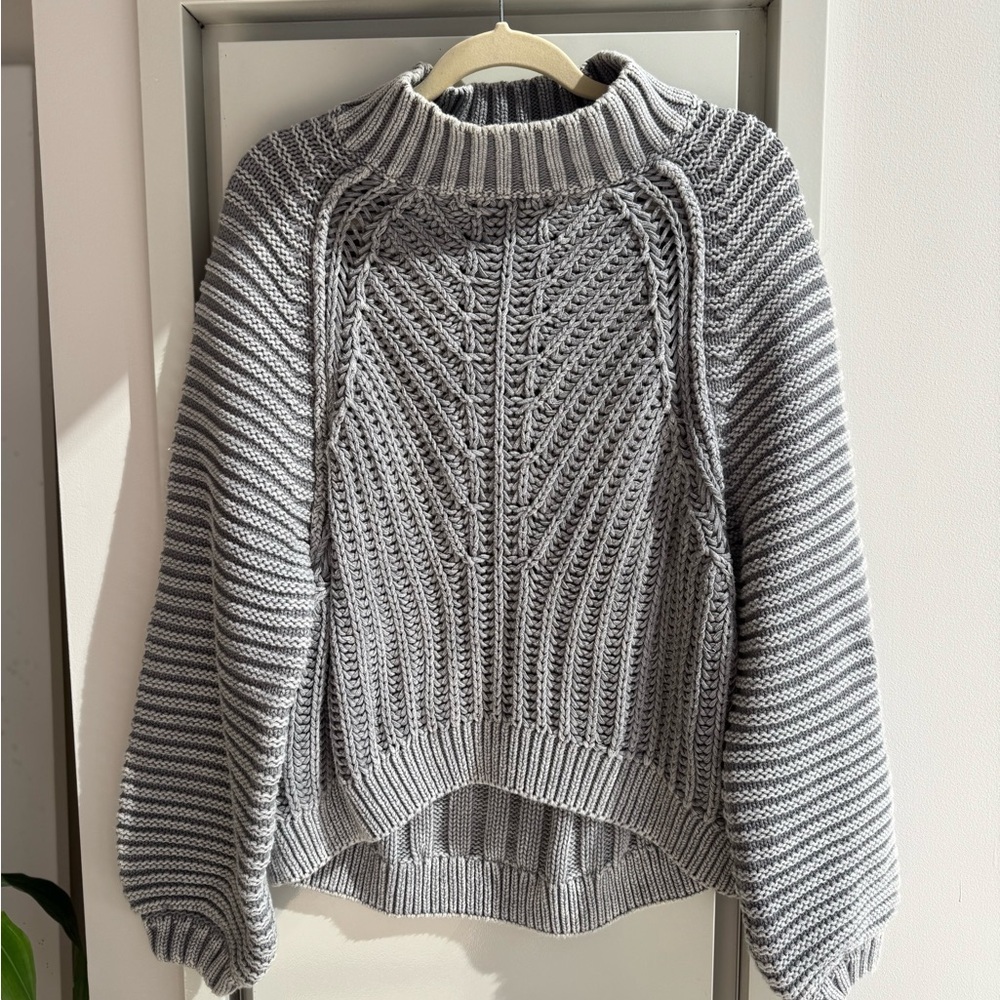 Free People Gray Cable Knit Women's Sweater